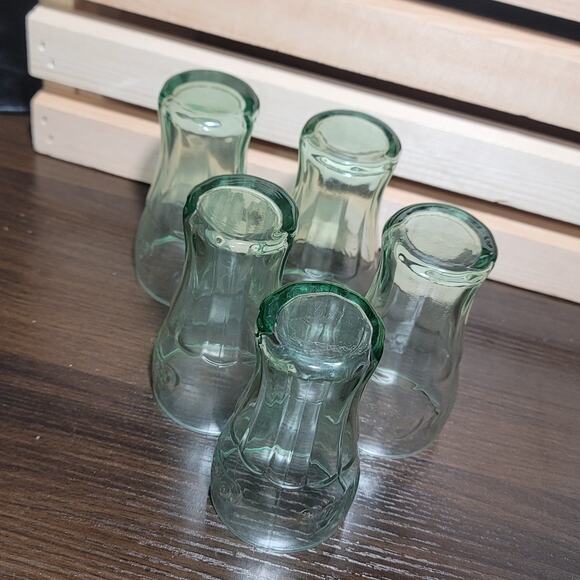 5 Libbey Mini Coca Cola Coke Vintage Glasses Green Tinted 4.5 inches tall - Picture 5 of 6